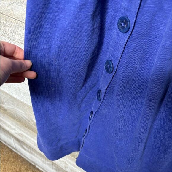 J Crew XS cobalt blue racerback button down midi dress cotton - Picture 4 of 6